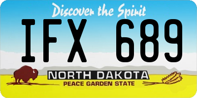 ND license plate IFX689