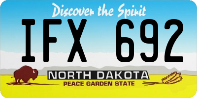 ND license plate IFX692