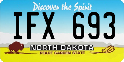 ND license plate IFX693