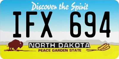 ND license plate IFX694