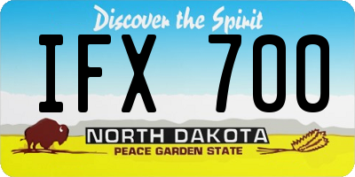 ND license plate IFX700