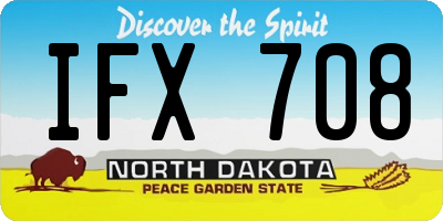 ND license plate IFX708