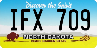 ND license plate IFX709