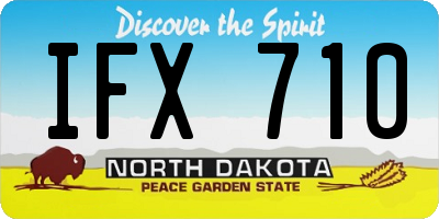 ND license plate IFX710