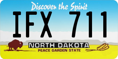 ND license plate IFX711