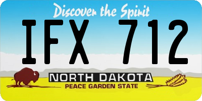 ND license plate IFX712