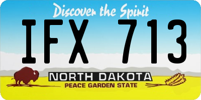 ND license plate IFX713