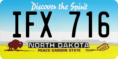 ND license plate IFX716
