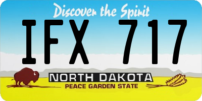 ND license plate IFX717