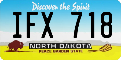ND license plate IFX718