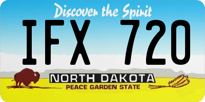 ND license plate IFX720