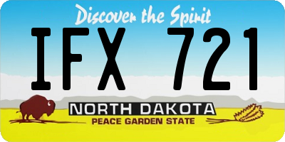 ND license plate IFX721