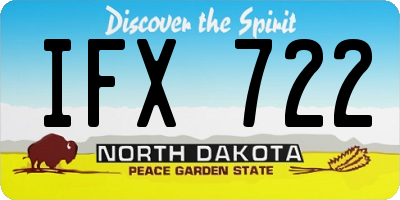ND license plate IFX722