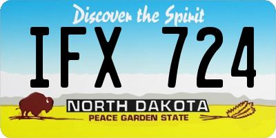 ND license plate IFX724