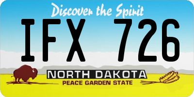ND license plate IFX726