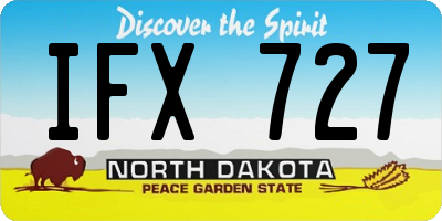 ND license plate IFX727