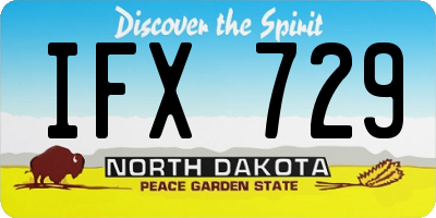 ND license plate IFX729
