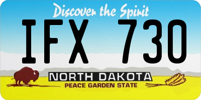 ND license plate IFX730