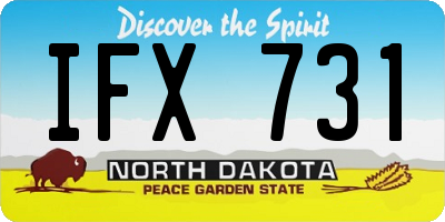 ND license plate IFX731