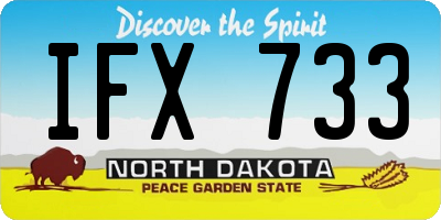 ND license plate IFX733