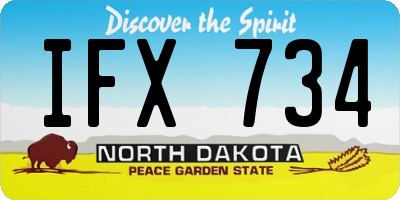 ND license plate IFX734