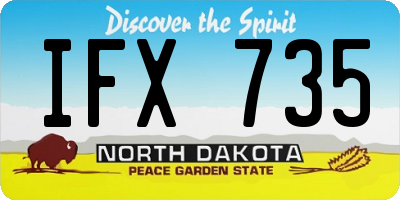 ND license plate IFX735