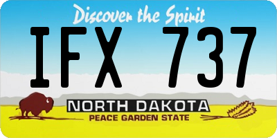 ND license plate IFX737
