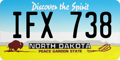 ND license plate IFX738