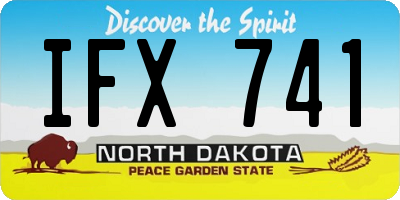ND license plate IFX741