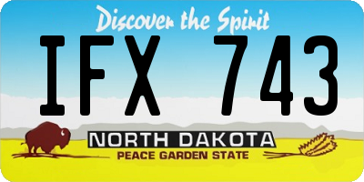 ND license plate IFX743
