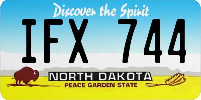 ND license plate IFX744