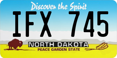 ND license plate IFX745