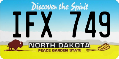 ND license plate IFX749