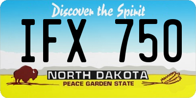 ND license plate IFX750