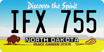 ND license plate IFX755