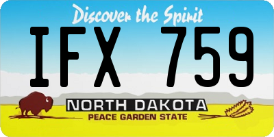 ND license plate IFX759