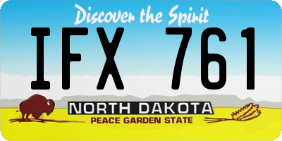 ND license plate IFX761
