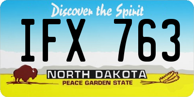 ND license plate IFX763
