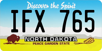ND license plate IFX765