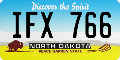 ND license plate IFX766
