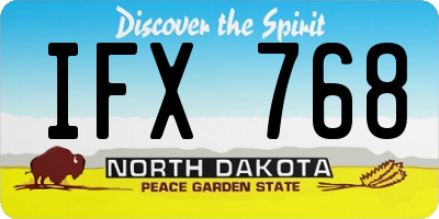 ND license plate IFX768