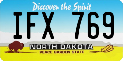 ND license plate IFX769