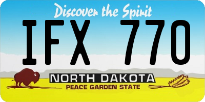 ND license plate IFX770