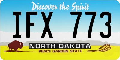 ND license plate IFX773