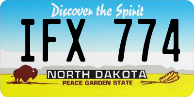 ND license plate IFX774