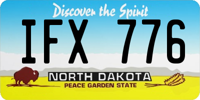 ND license plate IFX776