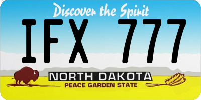 ND license plate IFX777