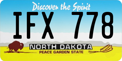ND license plate IFX778