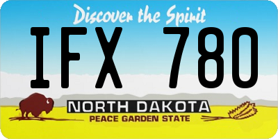 ND license plate IFX780