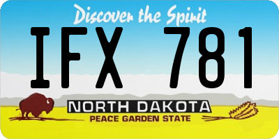 ND license plate IFX781